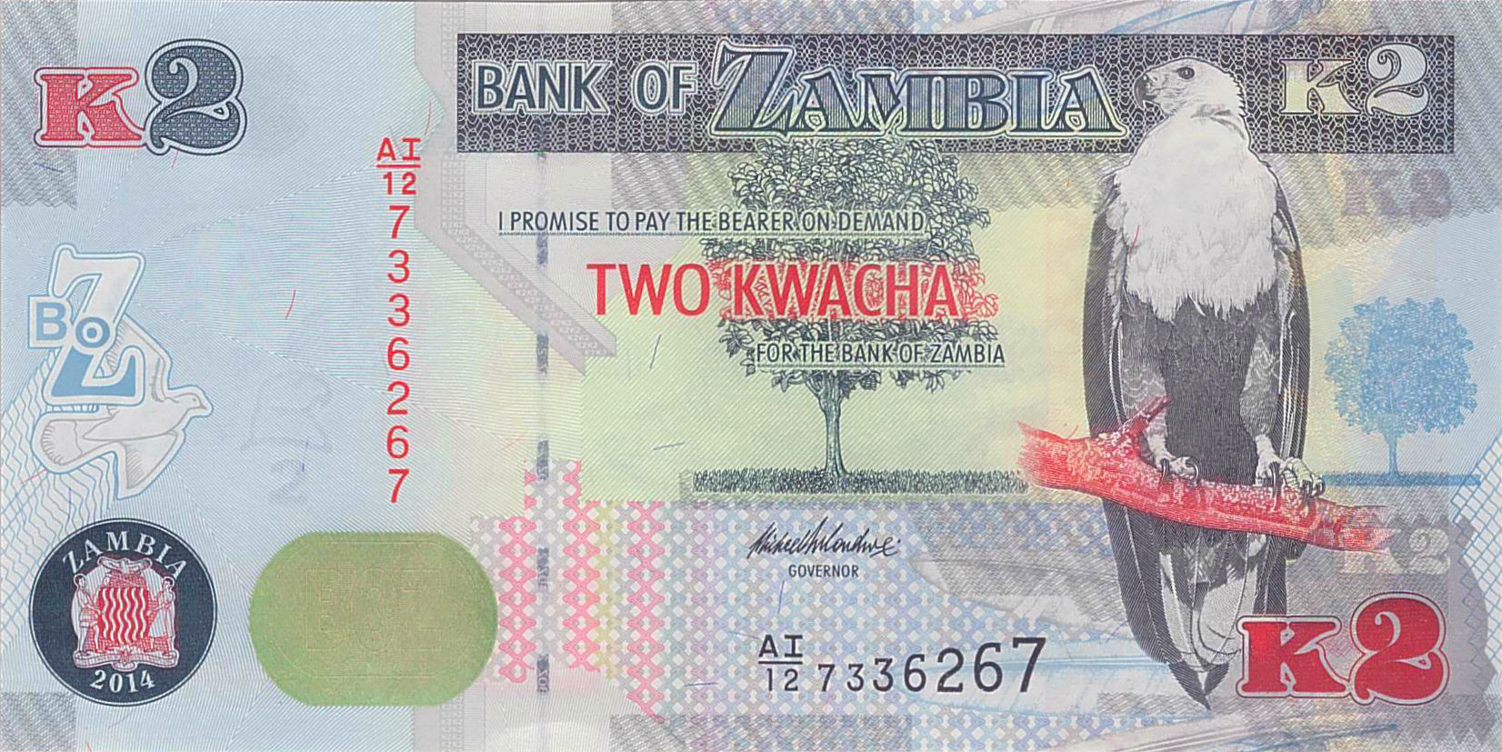 Zambia 2 2014 UNC P-49/c